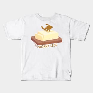 Snowboard Butter Carving | Board More Worry Less Kids T-Shirt